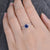 Vintage Inspired Round Cut Blue Sapphire Halo Ring