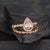 Art Deco Morganite Bridal Ring Set, Pear Shaped Ring