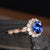 Blue Sapphire Vintage Halo Ring, Round Cut