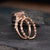 Art Deco Morganite Bridal Ring Set, Pear Shaped Ring