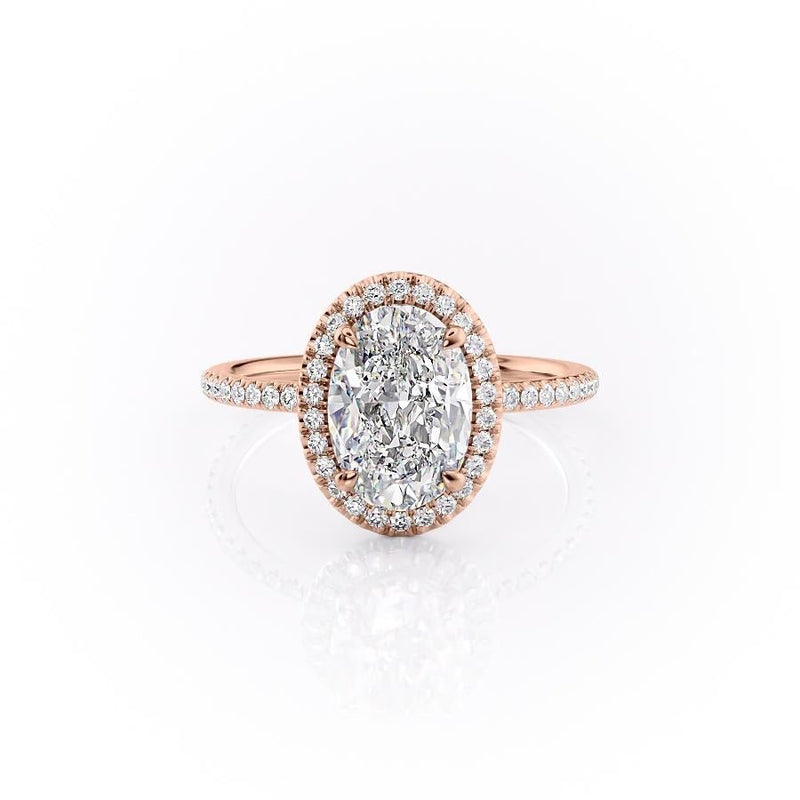 Oval Cut Moissanite Engagement Ring With Halo