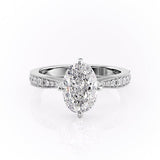 OVAL CUT MOISSANITE STONE SET SHOULDERS WITH MILGRAIN EDGE