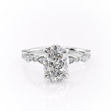 Oval Cut Moissanite Engagement Ring, Vintage Design