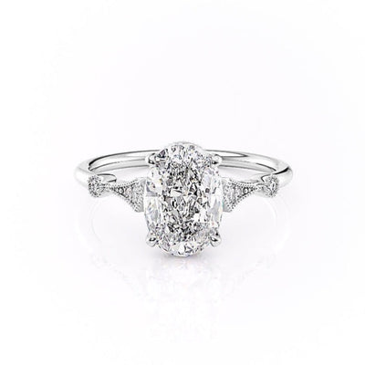 Oval Cut Moissanite Vintage Design