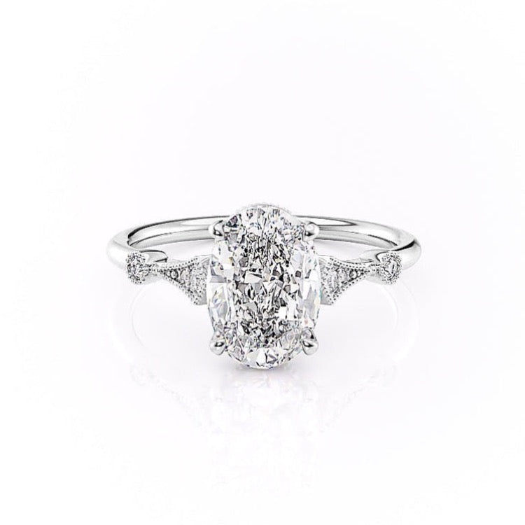 Oval Cut Moissanite Vintage Design