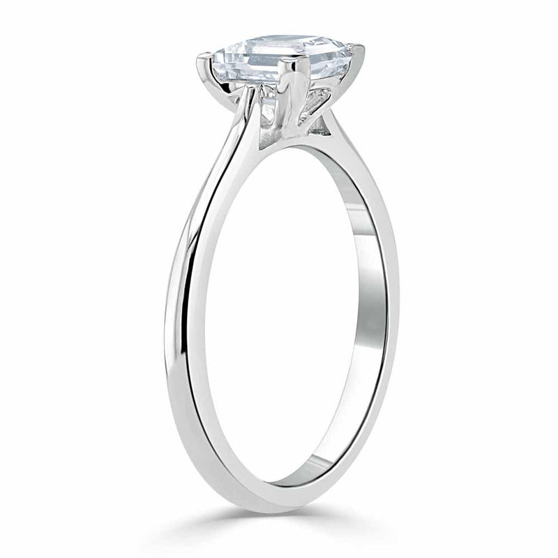 Princess Cut Moissanite Engagement Ring, Classic Style