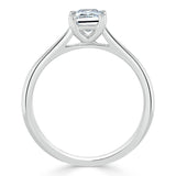 Emerald Cut Moissanite Engagement Ring, Tiffany Style