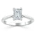 Emerald Cut Moissanite Engagement Ring, Tiffany Style