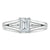 Emerald Cut Moissanite Engagement Ring, Tiffany Style Split Shank