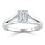 Emerald Cut Moissanite Engagement Ring, Tiffany Style Split Shank