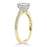 Emerald Cut Moissanite Engagement Ring, Classic Style