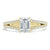 Emerald Cut Moissanite Engagement Ring, Split Shank
