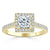 Princess Cut Moissanite Engagement Ring, Classic Halo