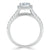 Princess Cut Moissanite Engagement Ring, Classic Halo with Split Shank