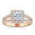 Princess Cut Moissanite Engagement Ring, Classic Halo with Split Shank