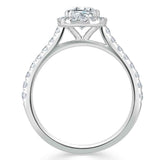 Cushion Cut Moissanite Halo Engagement Ring, Tiffany Style