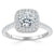 Cushion Cut Moissanite Halo Engagement Ring, Tiffany Style