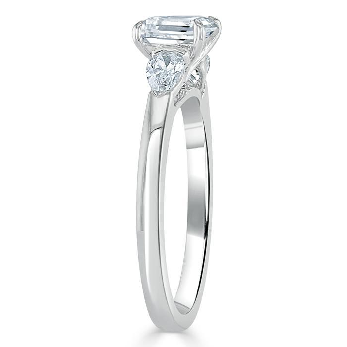 Cushion Cut Moissanite 3 Stone Engagement Ring