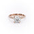 Round Cut Moissanite Engagement Ring, Pave Set Shoulders