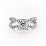 Princess Cut Moissanite Criss-Cross Design