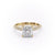 Princess Cut Moissanite Engagement Ring, Pave Set Shoulders