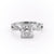 Princess Cut Moissanite Engagement Ring, Twisted Stone Set Shoulders