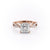 Princess Cut Moissanite Engagement Ring, Twisted Stone Set Shoulders