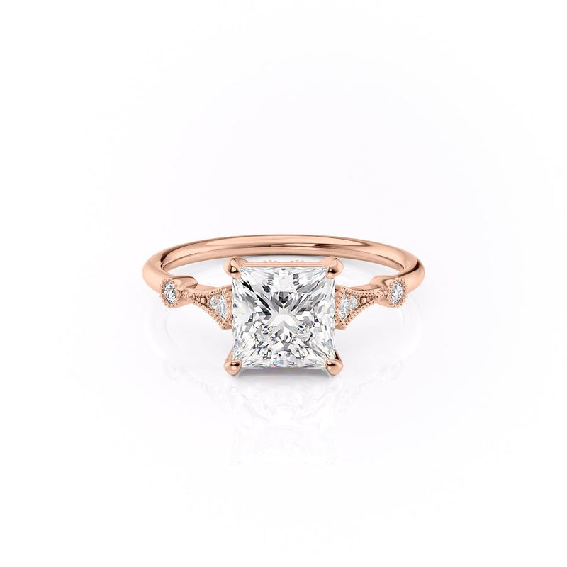Princess Cut Moissanite Vintage Design