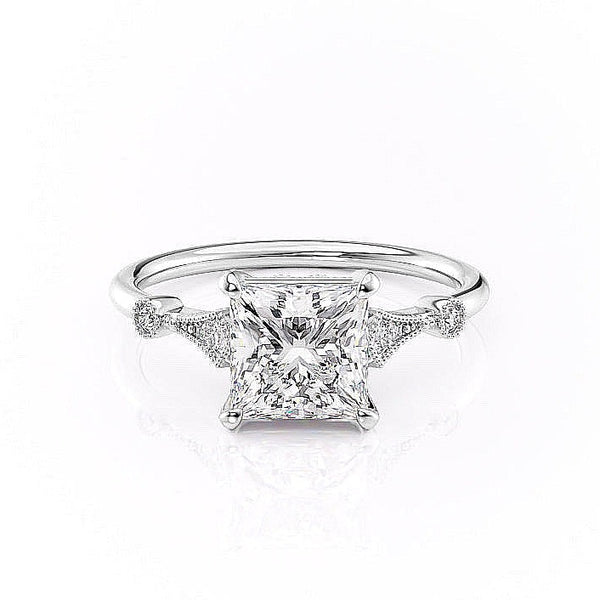 Princess Cut Moissanite Vintage Design