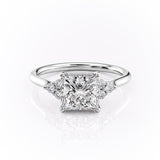 Princess Cut Moissanite With Side Stones