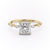 Princess Cut Moissanite With Stone Set Shoulders
