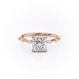 Princess Cut Moissanite With Stone Set Shoulders