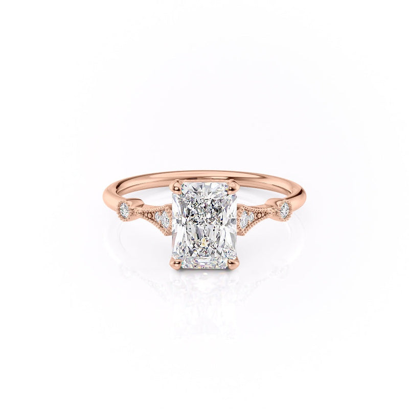 Radiant Cut Moissanite Vintage Design
