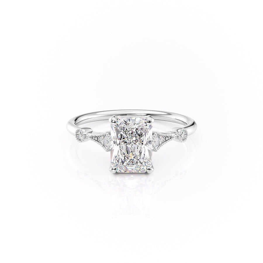 Radiant Cut Moissanite Vintage Design
