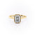 Radiant Cut Rubover Moissanite With Hidden Halo