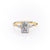 Radiant Cut Moissanite Shoulder Set Ring With Hidden Halo
