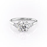 Round Cut Moissanite 3 Stone Ring