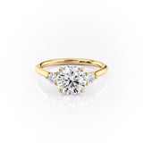 Round Cut Moissanite 3 Stone Ring
