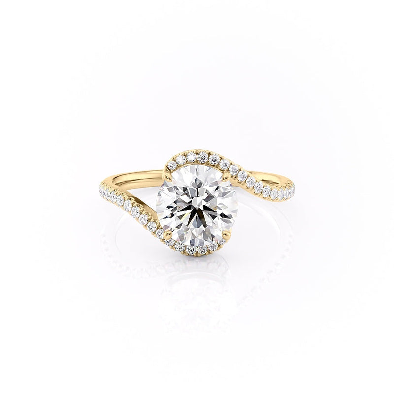 Round Cut Moissanite Twist Ring