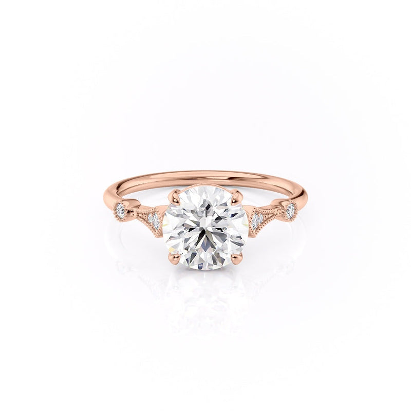 Round Cut Moissanite Vintage Design