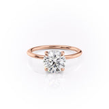 Round Cut Moissanite, Plain Band & Hidden Halo