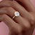 Round Cut Moissanite Engagement Ring, Plain Band With Hidden Halo