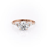 Round Cut Moissanite Shoulder Set Ring Vintage Design