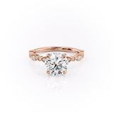 Round Cut Moissanite Engagement Ring, Vintage Design