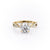 Round Cut Moissanite Engagement Ring, Twisted Stone Set Shoulders