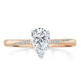 Pear Cut Moissanite Engagement Ring, Classic Style