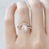 Vintage Style Bridal Ring Set, Oval Cut Center Stone