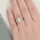 3pcs Vintage Style Bridal Ring Set, Oval Cut Center Stone