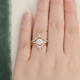 3pcs Vintage Style Bridal Ring Set, Oval Cut Center Stone