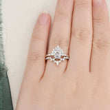 Vintage Style Bridal Ring Set, Oval Cut Center Stone